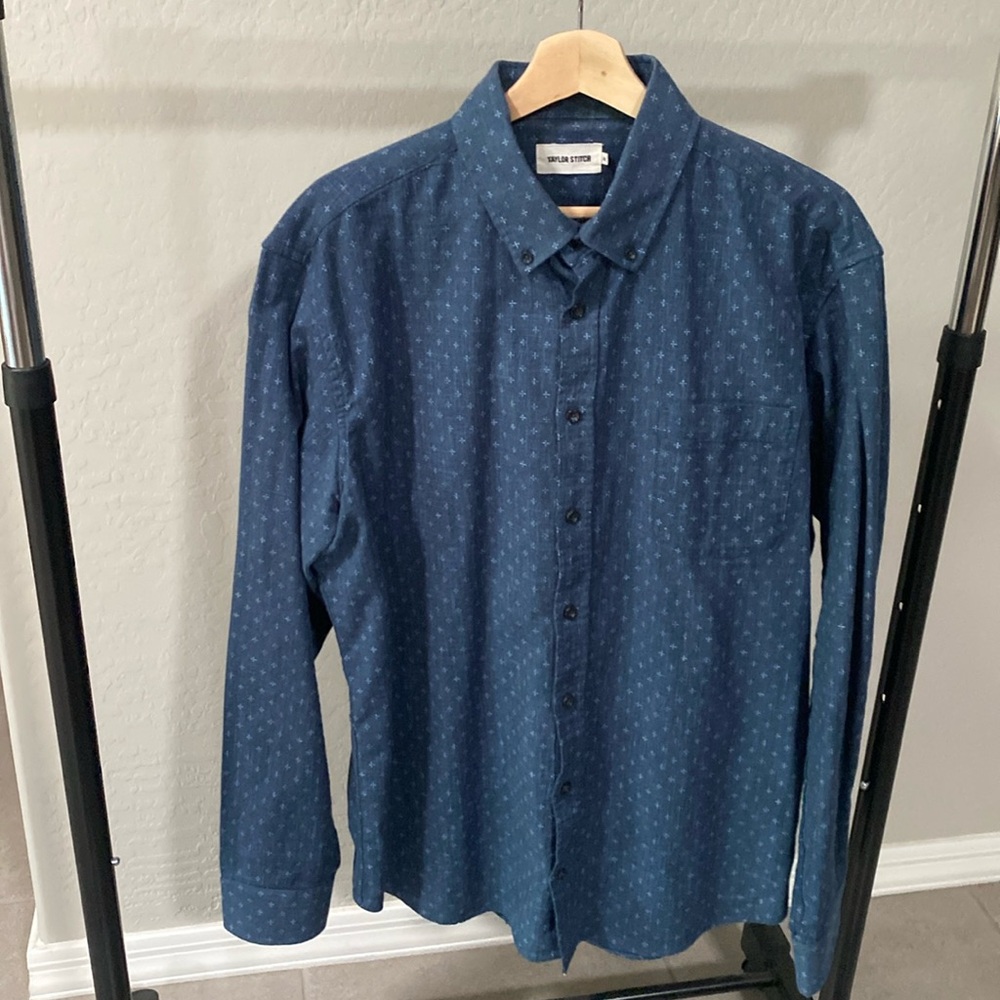 Taylor Stitch Navy Blue Long-Sleeve Button Down Shirt